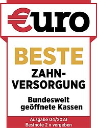 Euro Magazin Siegel Zahnversorgung Euro Magazin: Zahnversorgung Note 1,0 – Bewertung in Heft 04/2019